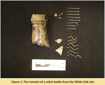 Figure 1. The remains of a witch bottle from the White Oak site.