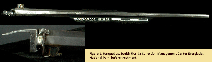Fig. 1 – Harquebus Barrel, South Florida Collection Management Center Everglades National Park, before treatment.