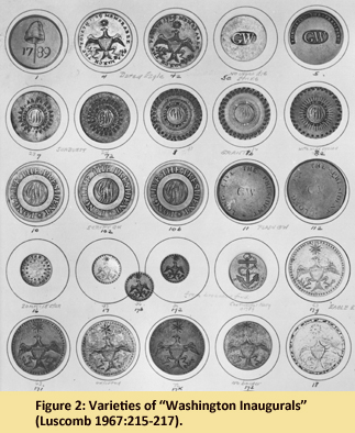 Figure 2: Varieties of “Washington Inaugurals” (Luscomb 1967:215-217).
