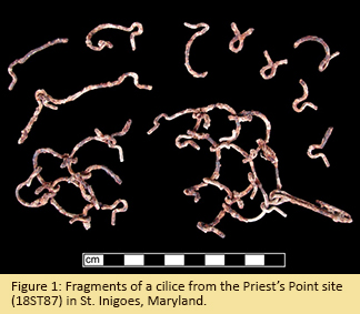 Figure 1: Fragments of a cilice from the Priest’s Point site (18ST87) in St. Inigoes, Maryland.