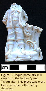 Figure 1. Bisque porcelain spill vase from the Indian Queen Tavern site.  This piece was most likely discarded after being damaged.