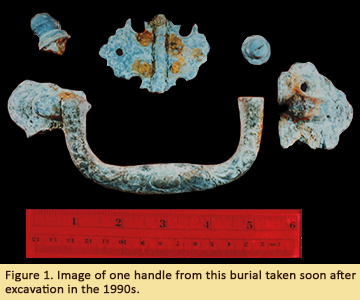 Figure 1. Image of one handle from this burial, taken soon after excavation in the 1990s.