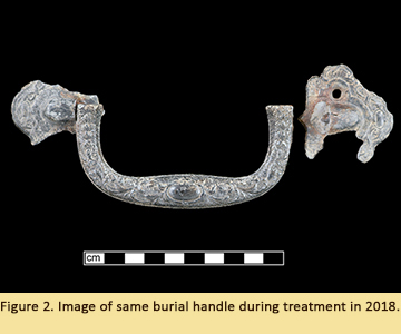 Figure 2. Image of same burial handle during treatment in 2018.