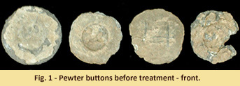Buttons before treatment