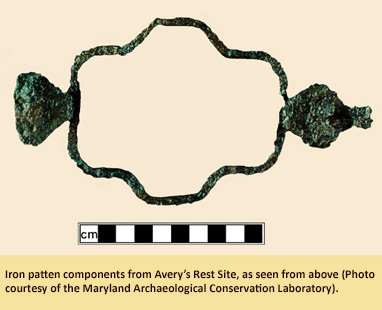 Iron patten component from Avery's Rest Site in Delaware.
