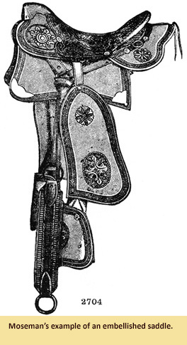 An illustration of an embellished saddle by Moseman.