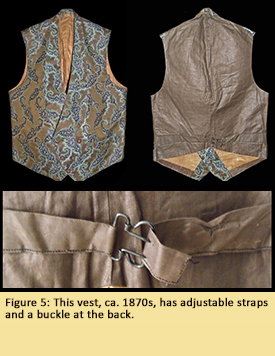 Figure 5: This vest, ca. 1870s, has adjustable straps and a buckle at the back.