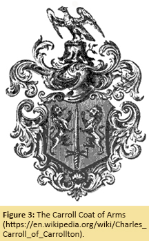 Figure 3: The Carroll Coat of Arms (https://en.wikipedia.org/wiki/Charles_Carroll_of_Carrollton).