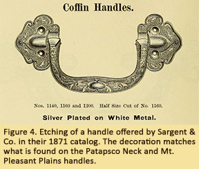 Figure 4. Etching of a handle offered by Sargent & Co. in their 1871 catalog. The decoration matches what is found on the Patapsco Neck and Mt. Pleasand Plains handles.